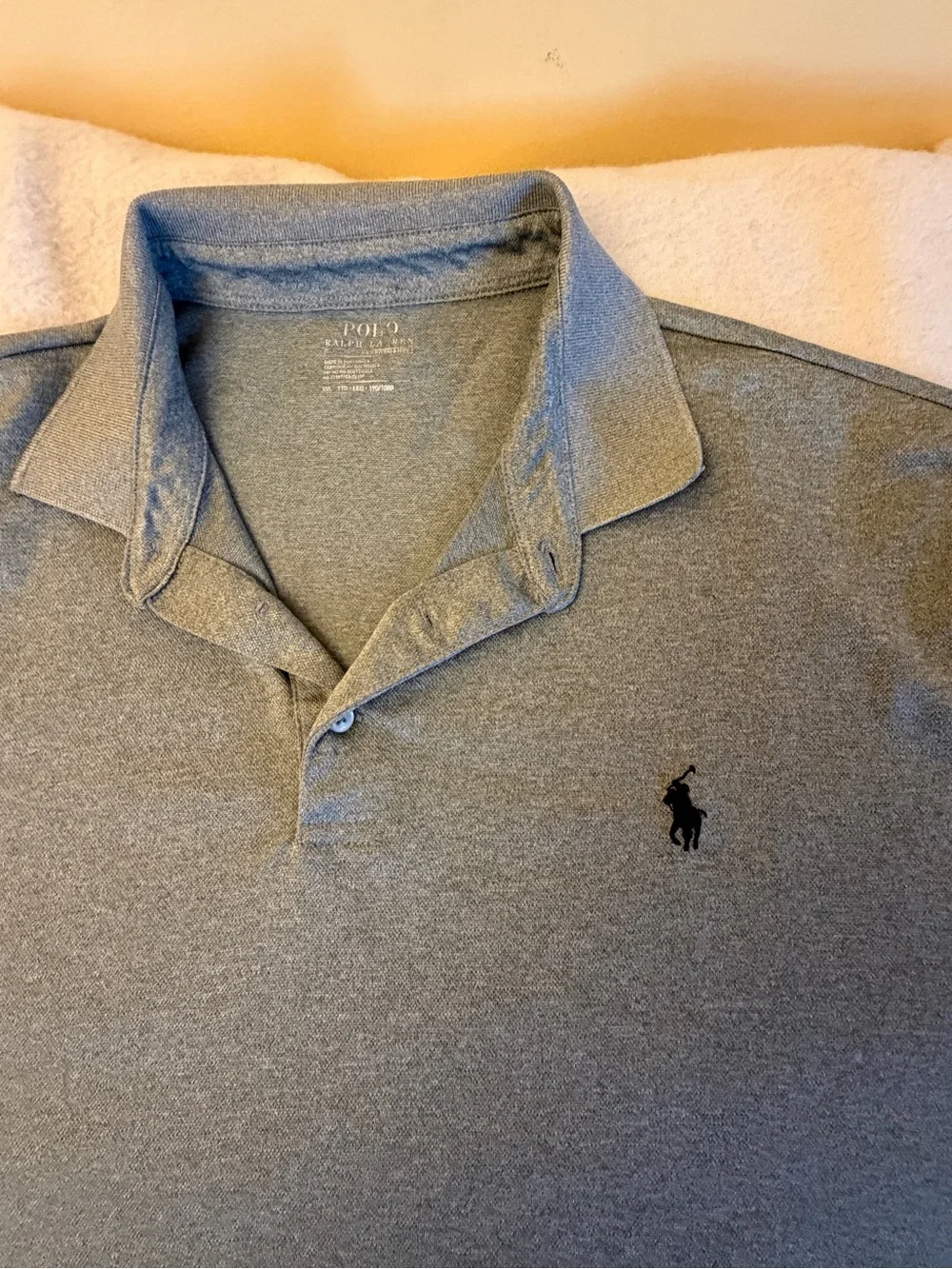 Polo Ralph Lauren Performance Polo Shirt Mens XXL Gray Stretch Short Sleeve Golf
